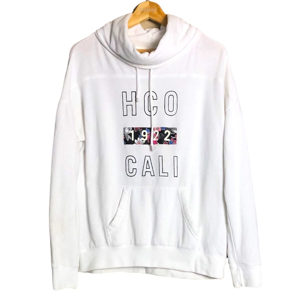 Hollister Women’s White Printed Sweatshirt Size M